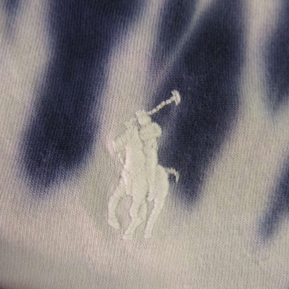 Polo Ralph Lauren Hoodie Mens M Red White Blue Tie Dye Spiral Long Sleeve Tee - Picture 4 of 10